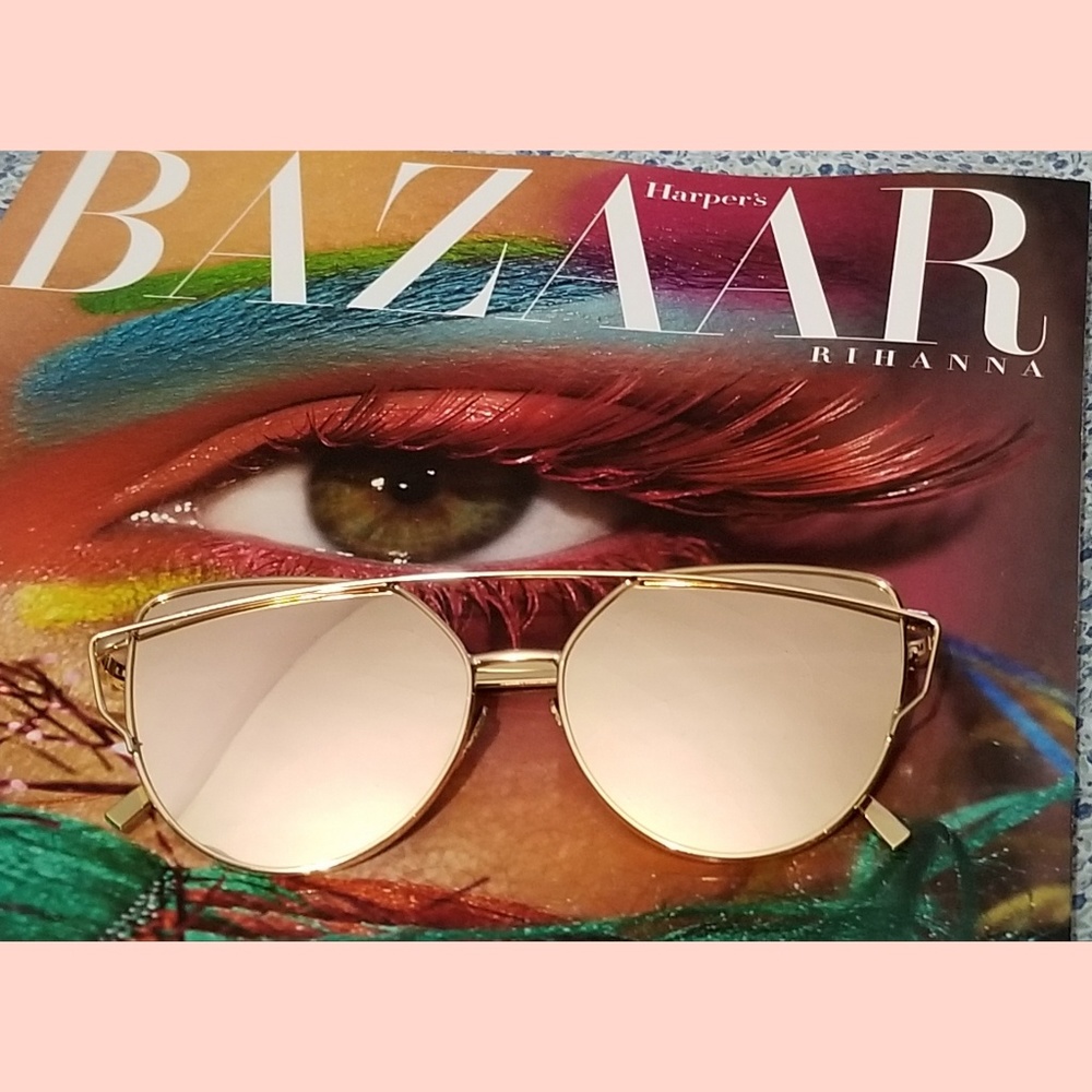 🍑Rose Peach Mirror Cat Eye Sunglasses🍑 - Picture 6 of 7